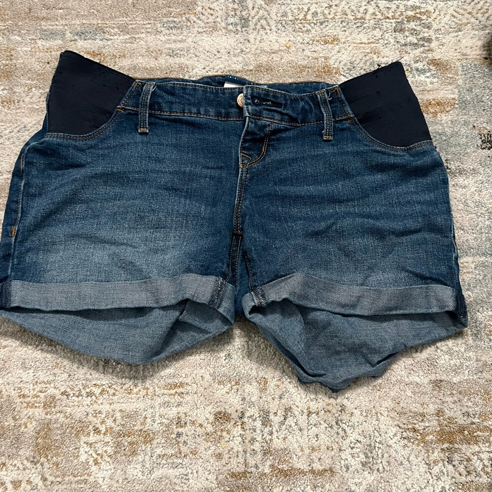 Blue Denim Maternity Shorts